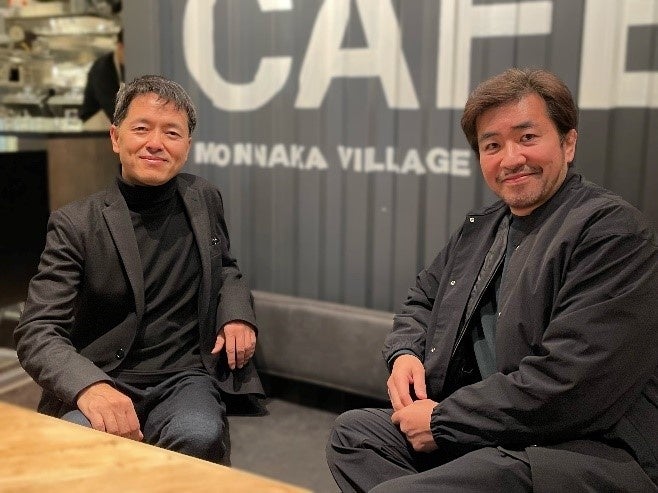 オフィスの新提案「Tokyo Monnaka Village」（門前仲町）1階「anea cafe Monnaka Village」グランドオープンのお知らせのサブ画像6_左：いちご地所㈱ 代表取締役社長 細野康英　右：㈱anea design 横町健CEO  