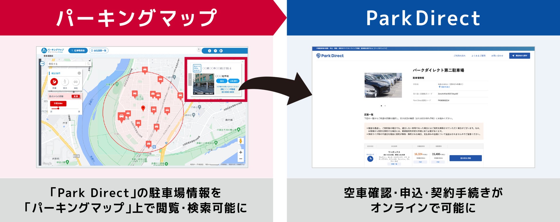 「月極駐車場」の掲載・検索サービス「パーキングマップ」、モビリティSaaS「Park Direct」の駐車場情報とデータ連携を開始のサブ画像2