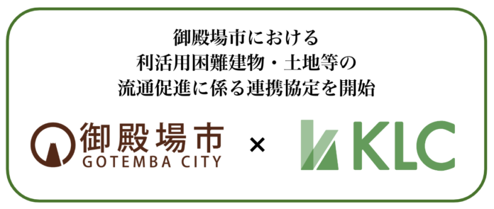 負動産/遊休地専門の株式会社KLC、静岡県御殿場市と「利活用困難な不動産の流通促進に係る連携協定を開始のメイン画像