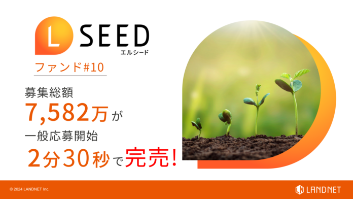 「不動産クラウドファンディングLSEED＃10」募集総額7,582万円～一般応募開始2分半で100％達成～のメイン画像